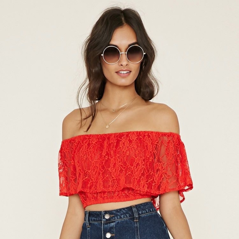 💥 Lace Off Shoulder Top
